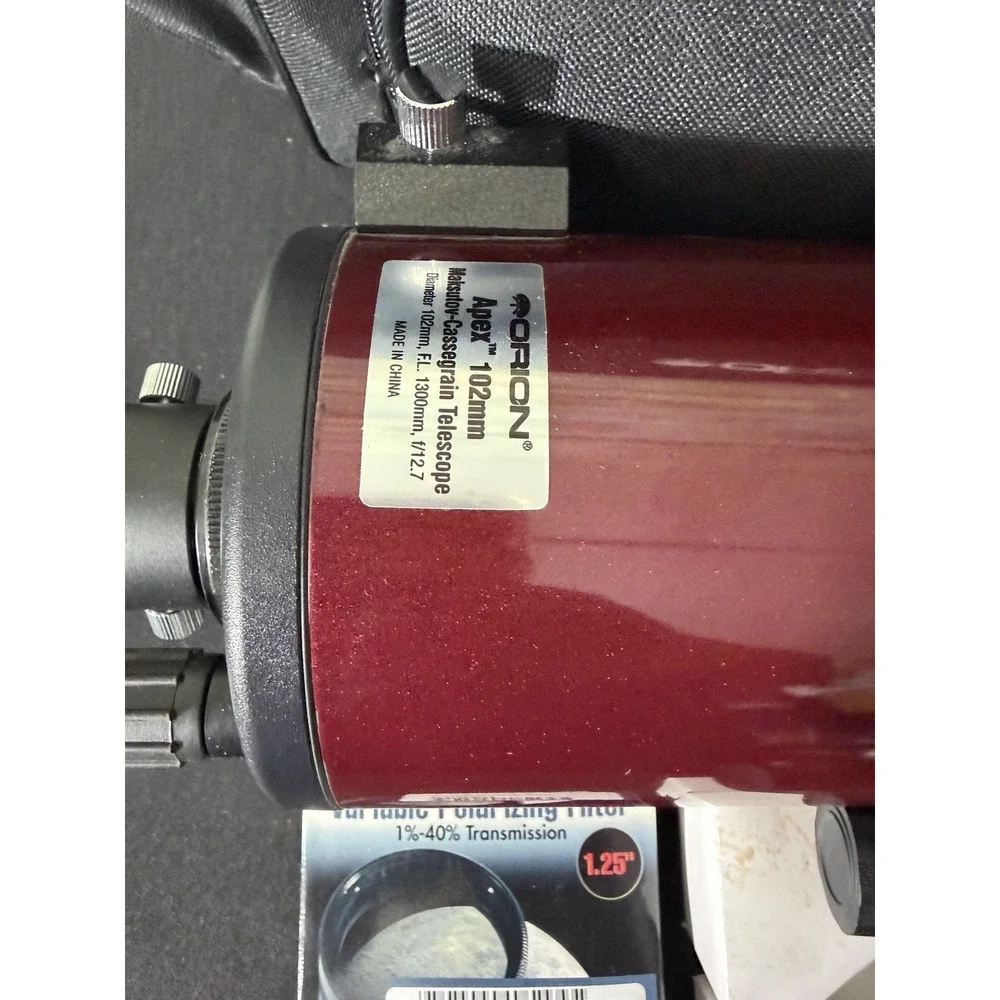 Orion APEX 102 mm Maksutov-Cassegrain Telescope‎ w/ Case 1-40% Filter and Extras